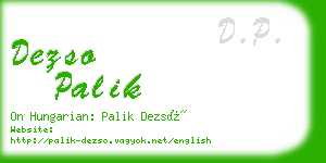 dezso palik business card